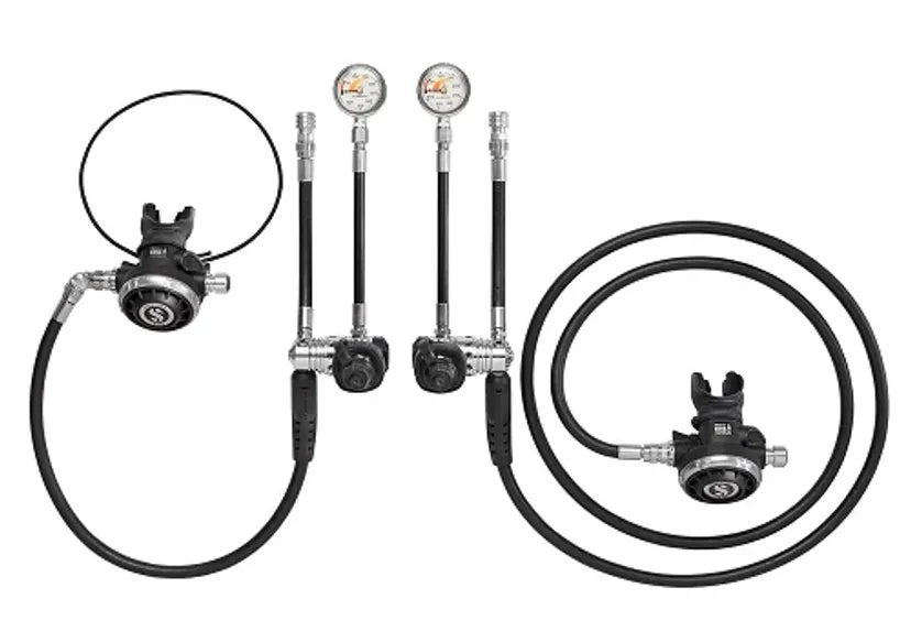 X-TEK Sidemount/kylkipullo sukellusregulaattorisetti, DIN