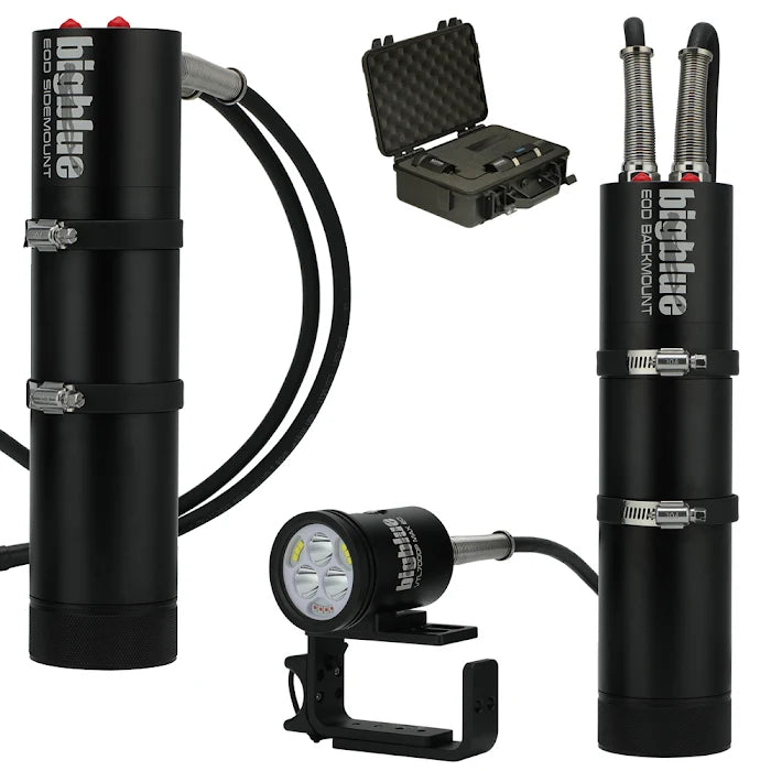 VTL7000P Max EOD Back- or Sidemount Li ion Rechargeable Battery High Power LED Video/Tech Light with E/O Cord Battery Canister