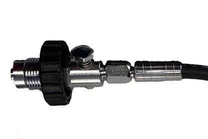 Dekantointiletku DIN, 300 Bar / 4300 PSI, metrisellä mittarilla