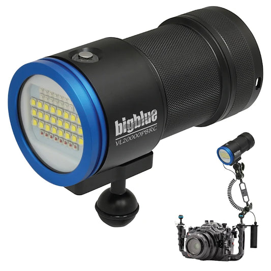 VL20000PBRC Li-ion-ladattava supertehokas LED-videovalo sinisellä valolla ja kaukosäätimellä