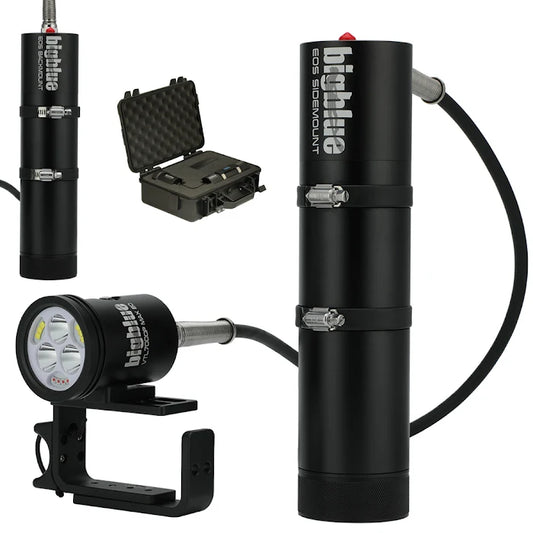 VTL7000P Max EOS Back- or Sidemount Li ion Rechargeable Battery High Power LED Video/Tech Light with E/O Cord Battery Canister