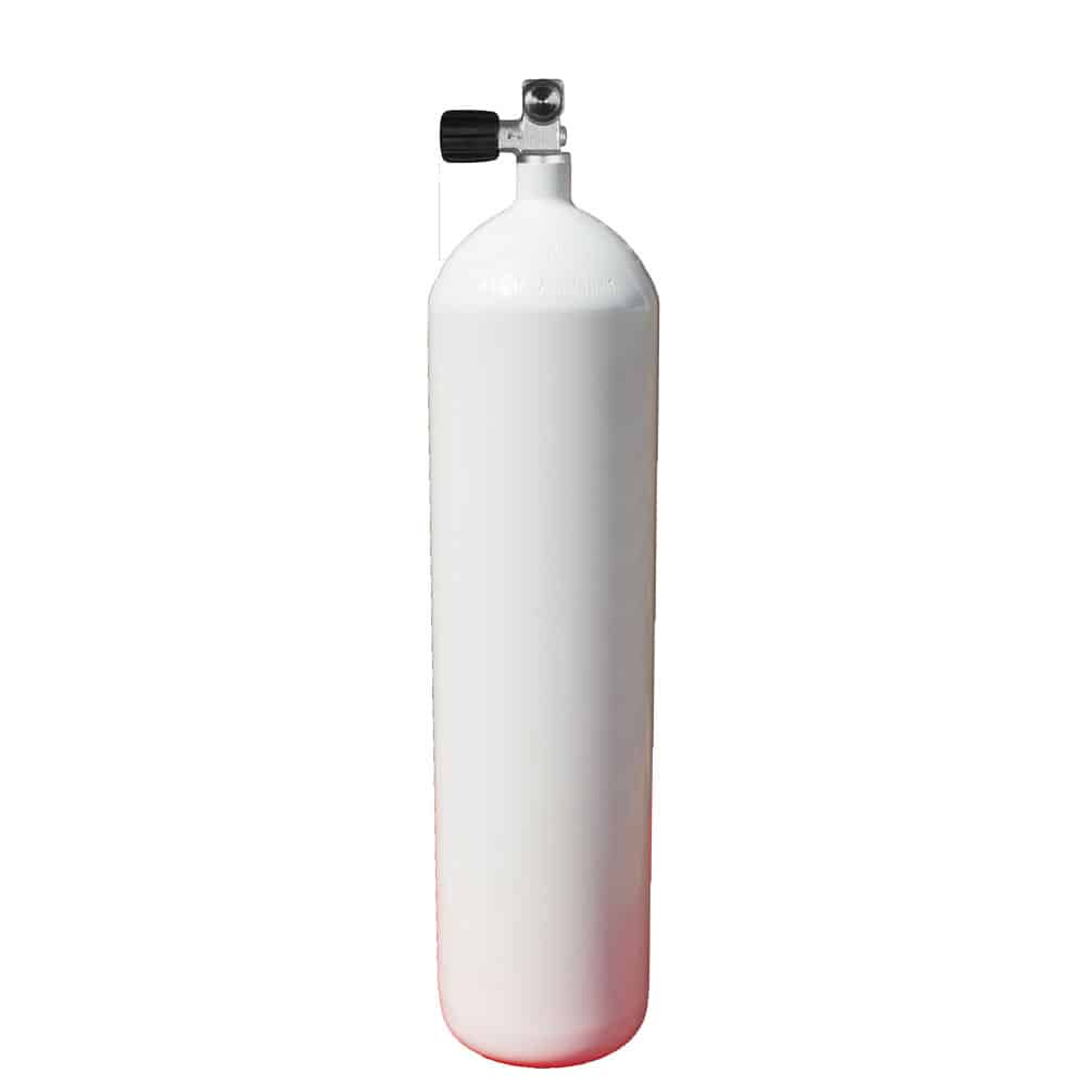 12 litran pitkä teräksinenpullo, 230 bar  G5/8-venttiilillä